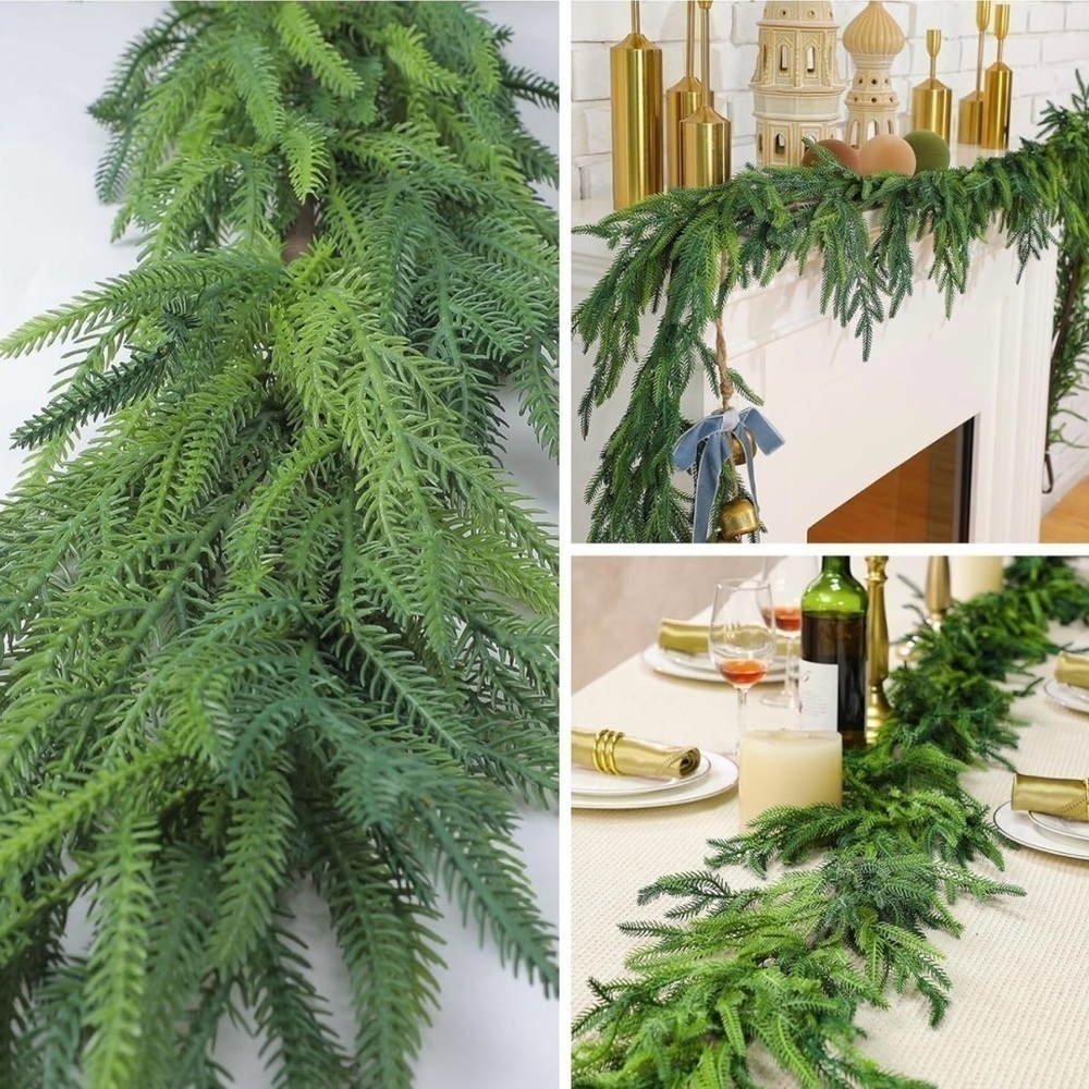 Norfolk Pine Garland Artificial Faux Greenery Garland 9FT Tik Tok/Insta Famous - Picture 8 of 8